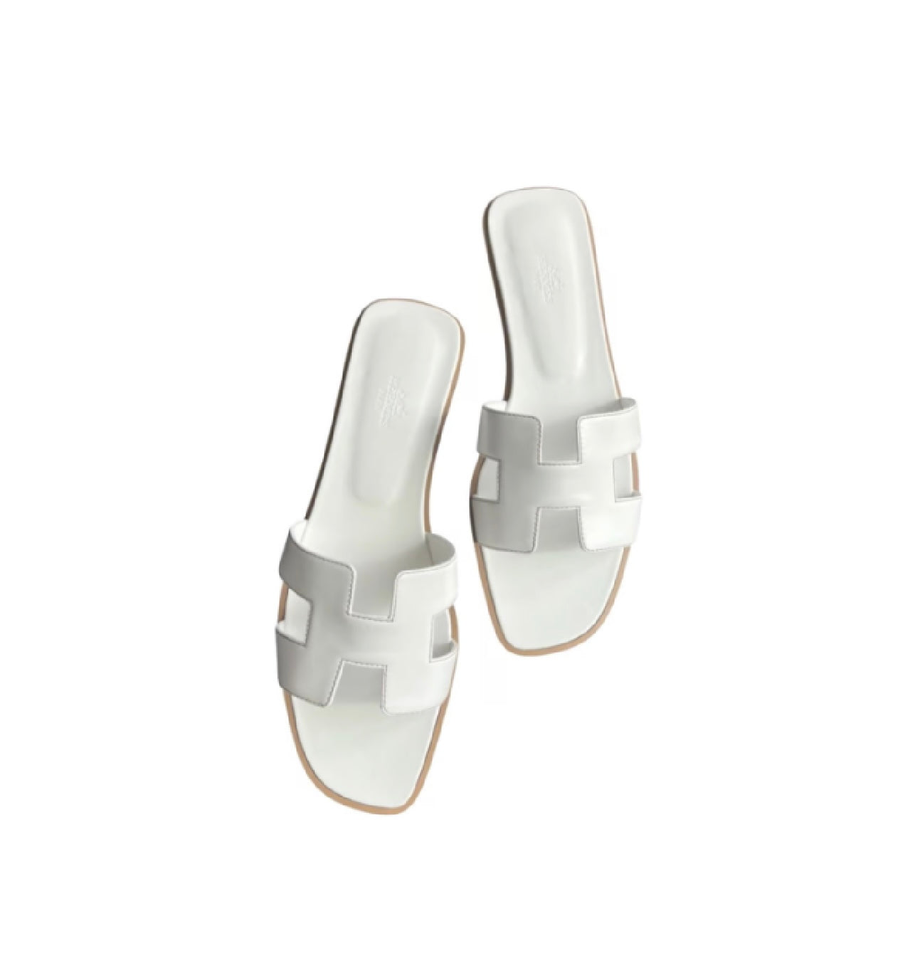 Witte slippers met vorm en logo