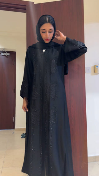 BLACK ROSES SPARKLE ABAYA DXB
