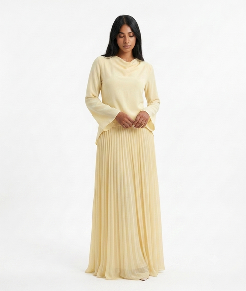 Zaria esemble rok met verstelbare blouse - butter yellow
