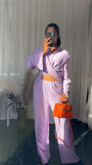 SZN 24 - SET BLOUSE MET STRIK LILA