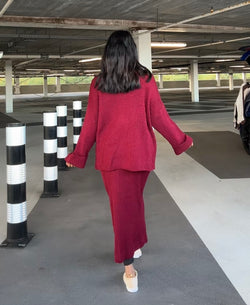 Gebreiden rekbare rok met oversized trui - PRE ORDER