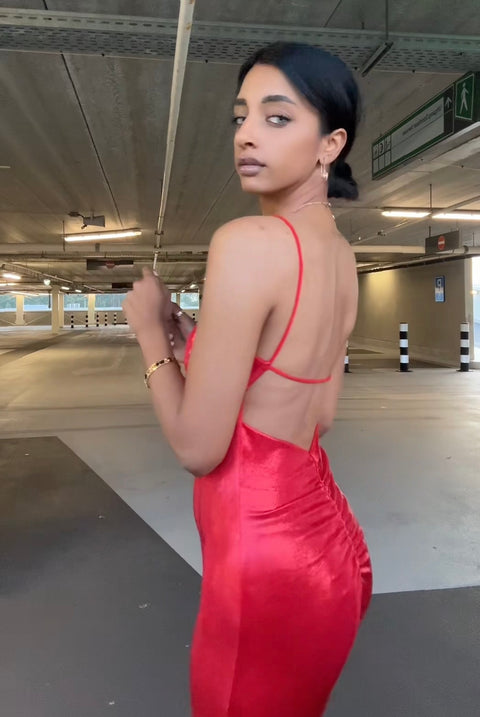 PARIS RED METALLIC JURK