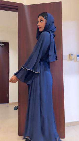 Navy dubai abaya blauw