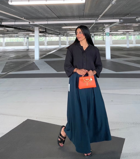 Plooien rok navy - 68030