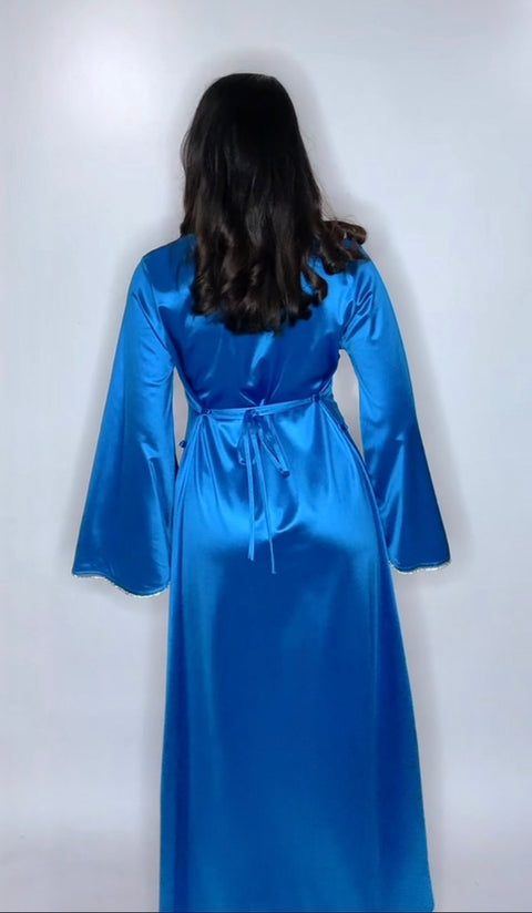 Satijnen cross over jurk met glitters