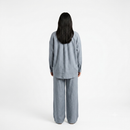 Viscose modest oversized blouse met rekbare broek set - jeans blauw