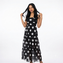 Strapless dots stippels zwart met wit jurk - onefit