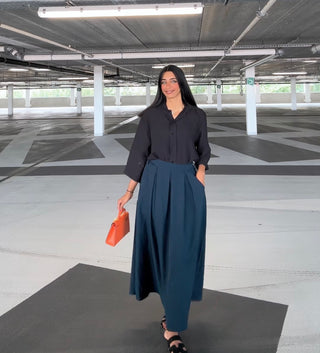 Plooien rok navy - 68030