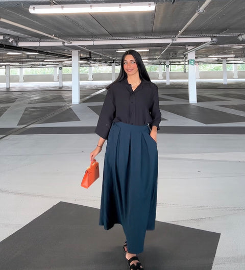 Plooien rok navy - 68030