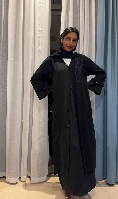 BLACK ABAYA DXB SPARKLE - SIZE 52