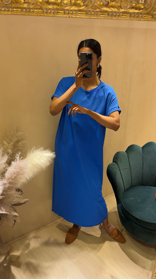 T SHIRT JURK KOBALT BLAUW