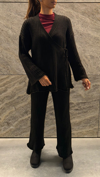 BLACK ZYRA OVERSLAG VEST MET BROEK