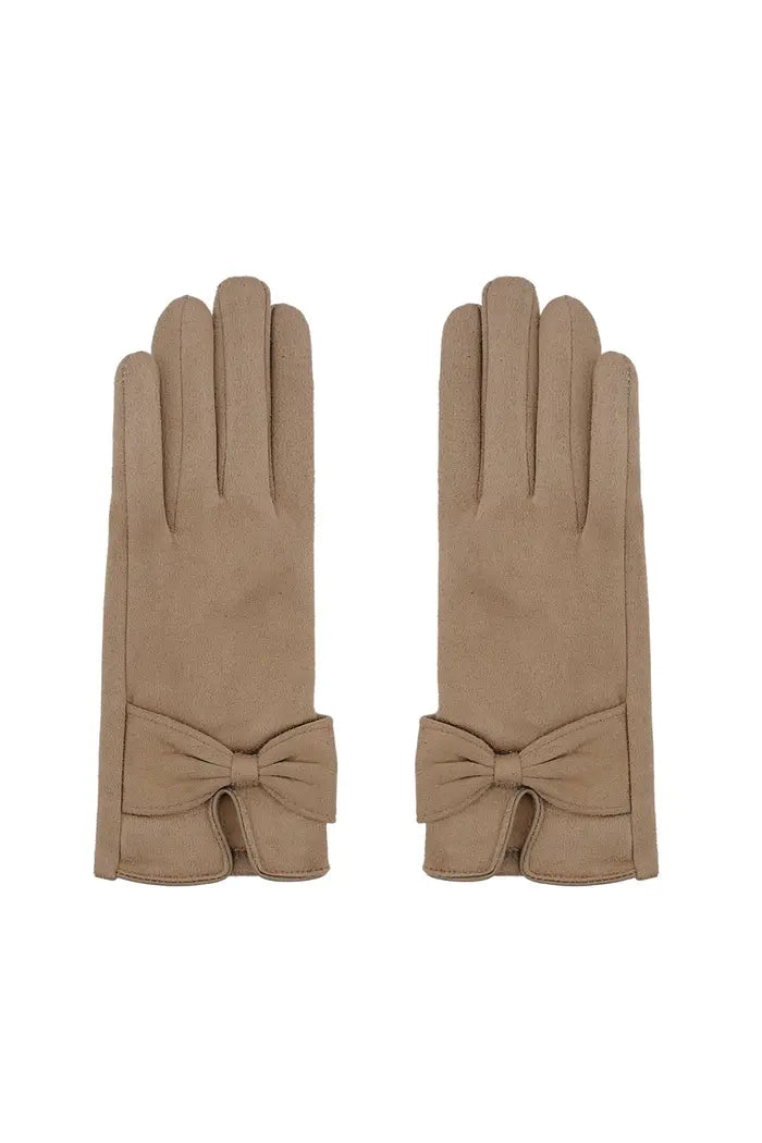 Classic bow gloves - brown