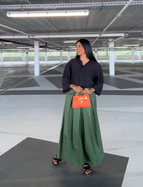 Plooien rok groen - 68030