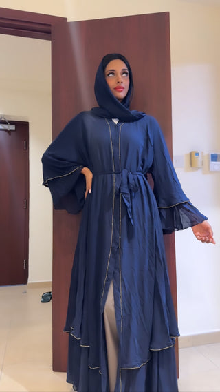 Navy dubai abaya blauw