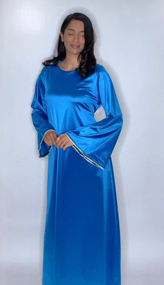 Satijnen cross over jurk met glitters