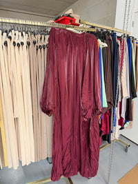 Saida el burgundy ballonnen jurk