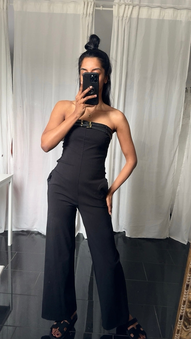 NINA JUMPSUIT MET RIEMEN BLACK