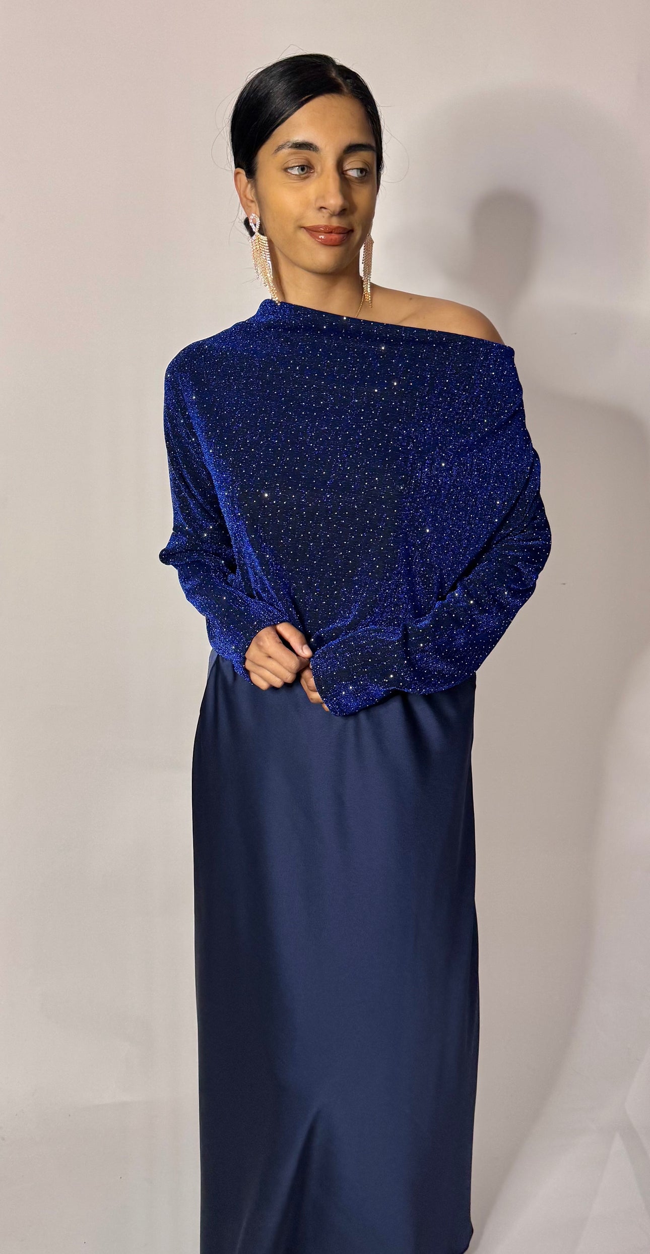 Top met glitters blauw (pada01)