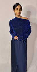 Top met glitters blauw (pada01)