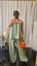 SAMANTHA GESTREEPTE SET GROEN