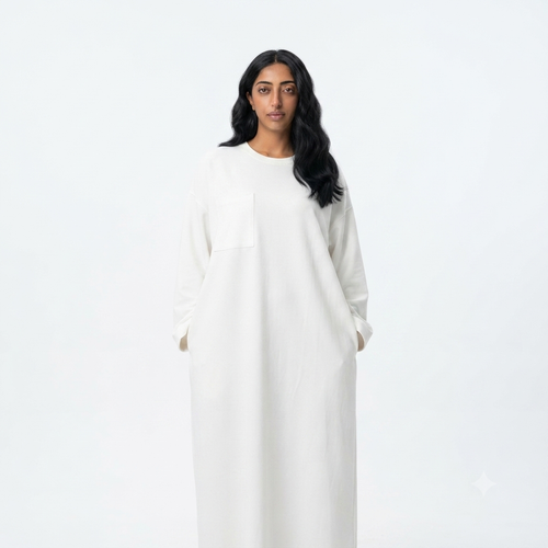 T-shirt jurk van viscose - wit