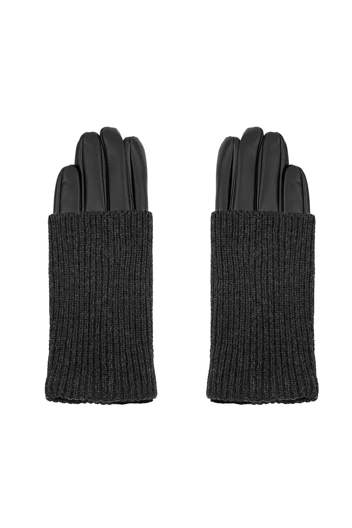 Cozy Knit gloves - black