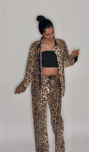 Panter broek met blouse goud glitters