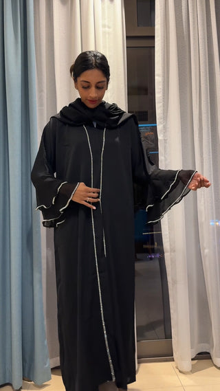 ABAYA SILVER SPARKLE DXB