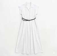 Maxi blouse jurk Doorknoopjurk met Reverskraag en Tailleceintuur