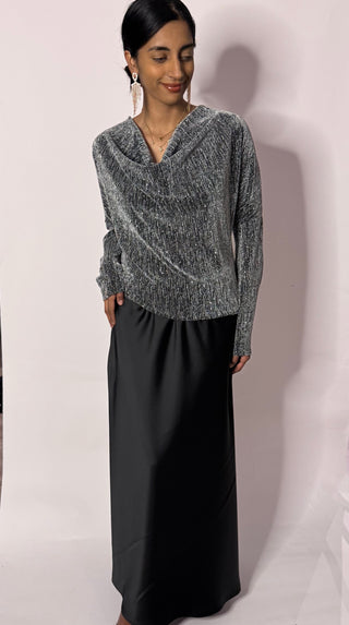 Top met glitters zilver (pada01)