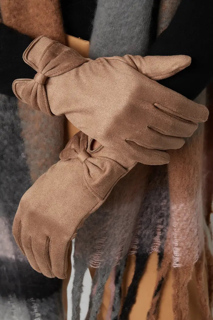 Classic bow gloves - brown