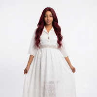 Blouse midi jurk van katoen - wit