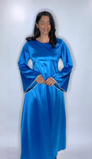 Satijnen cross over jurk met glitters