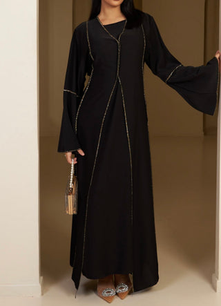 TWO PIECE ABAYA BLACK GOLD