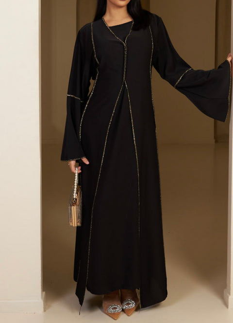 TWO PIECE ABAYA BLACK GOLD