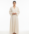 Creme abaya met zilveren steentjes - dubai cl101