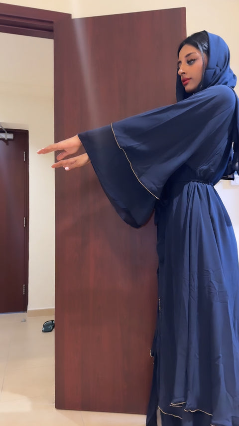 Navy dubai abaya blauw