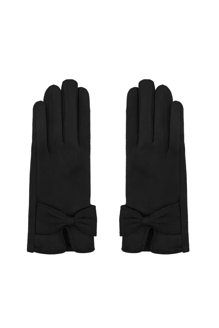 Classic bow gloves - black