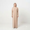 T-shirt jurk met zakken - viscose beige