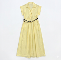Maxi blouse jurk Doorknoopjurk met Reverskraag en Tailleceintuur