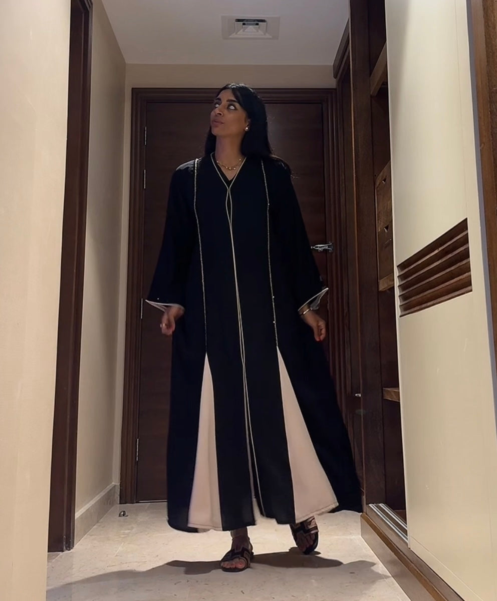 DUBAI ABAYA BLACK STONES