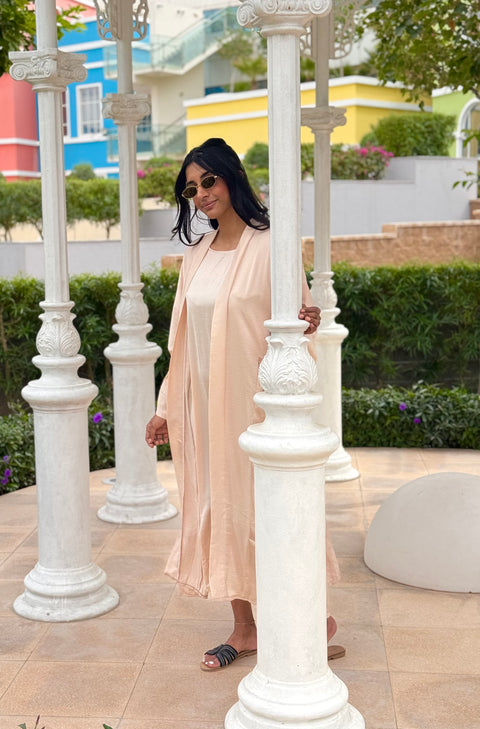 Dubai abaya kimono with dress and stones