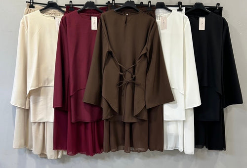Zaria esemble rok met verstelbare blouse - wit