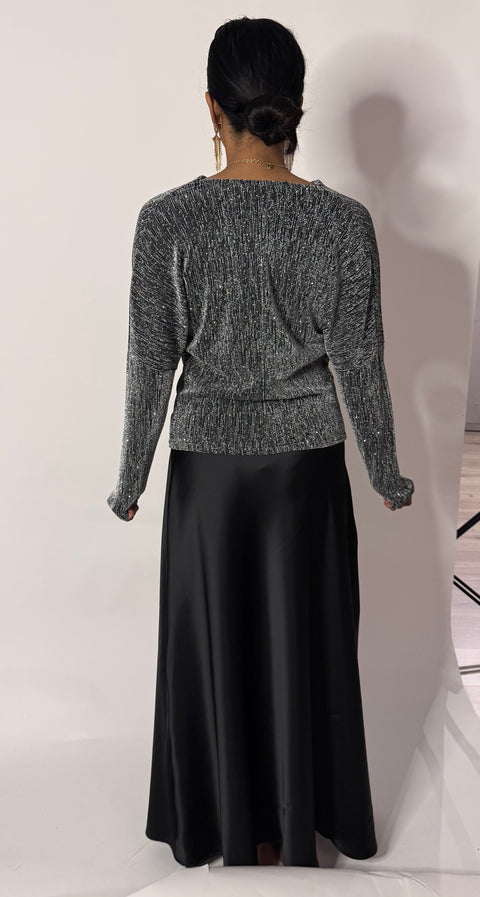 Top met glitters zilver (pada01)