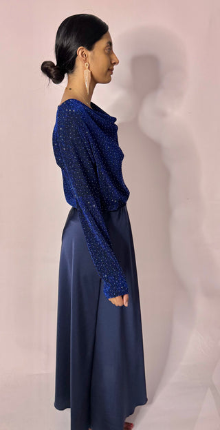 Top met glitters blauw (pada01)