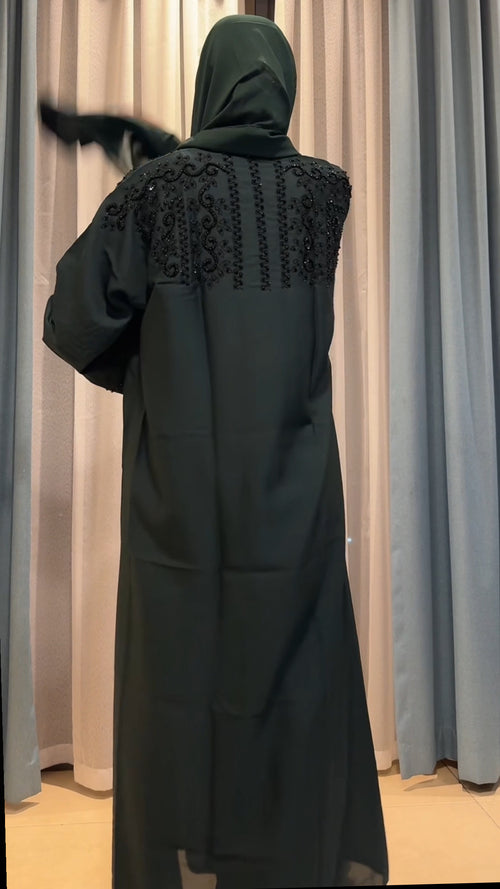 Dubai bedrukte abaya groen