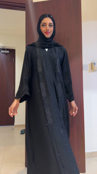 BLACK ROSES SPARKLE ABAYA DXB