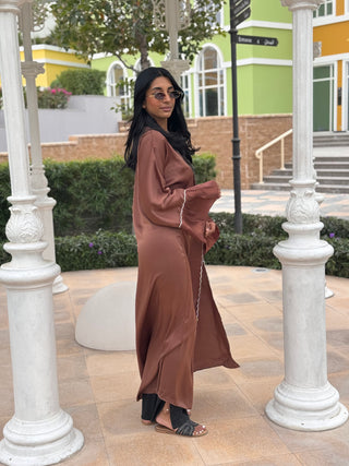Dubai Kimono with Stones dark brown