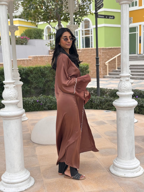 Dubai Kimono with Stones dark brown